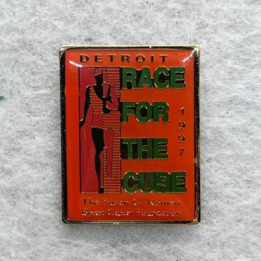 🔮‎ 5/$25 Vintage Detroit 1997 Race For The Cure Pin